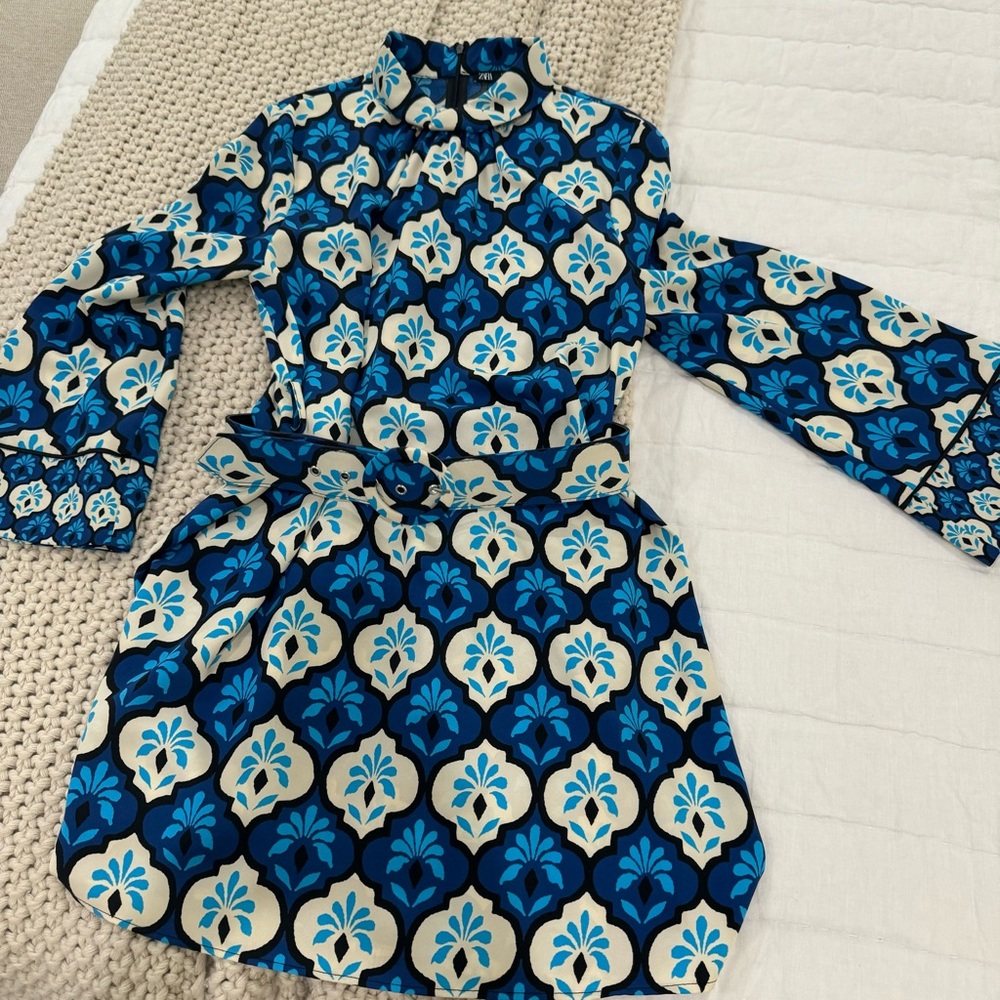 Zara Belted Printed Dress 2157/270 Small